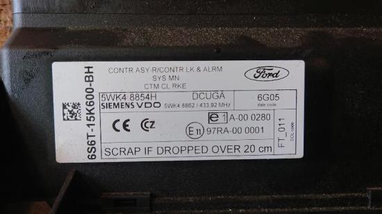 Komfortsteuergerät FORD Fiesta V (JH, JD) 6S6T-15K600-BH Bild Komfortsteuergerät FORD Fiesta V (JH, JD) 6S6T-15K600-BH