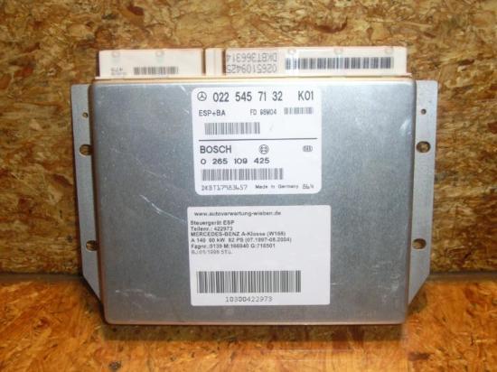 Steuergerät ESP MERCEDES-BENZ A-Klasse (W168) 0265109425 Bild Steuergerät ESP MERCEDES-BENZ A-Klasse (W168) 0265109425