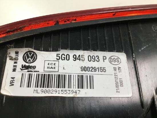 Rückleuchte innen links VW Golf VII (5G) 5G0945093AE Bild Rückleuchte innen links VW Golf VII (5G) 5G0945093AE