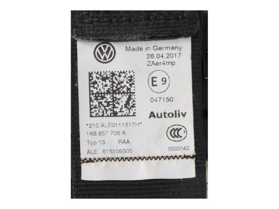 Sicherheitsgurt rechts vorne VW Scirocco III (13) 1.4 TSI 92 kW 125 PS (11.201 Bild Sicherheitsgurt rechts vorne VW Scirocco III (13) 1.4 TSI 92 kW 125 PS (11.201