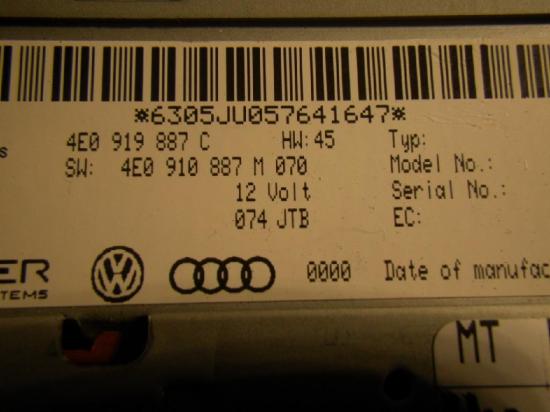 Rechner Navigationssystem AUDI A6 Avant (4F, C6) 4E0919887C Bild Rechner Navigationssystem AUDI A6 Avant (4F, C6) 4E0919887C