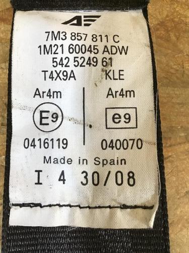 Sicherheitsgurt links hinten VW Sharan (7M) 7M3857811C Bild Sicherheitsgurt links hinten VW Sharan (7M) 7M3857811C