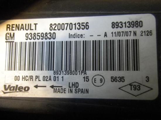 Hauptscheinwerfer rechts OPEL Vivaro A Kasten (X83) 93859830 Bild Hauptscheinwerfer rechts OPEL Vivaro A Kasten (X83) 93859830