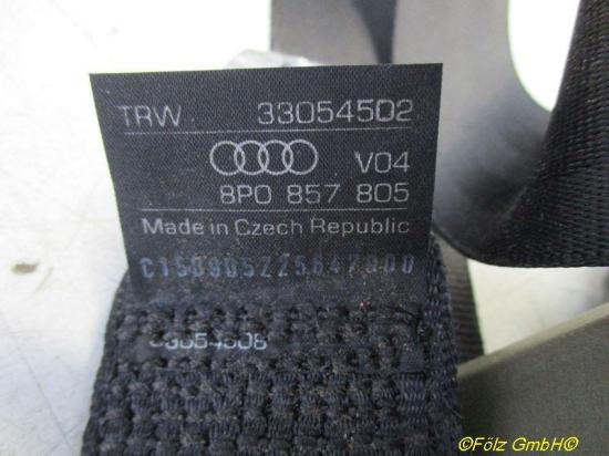 Sicherheitsgurt links hinten AUDI A3 (8P1) 2.0 TDI 103 KW 8P0857805 Bild Sicherheitsgurt links hinten AUDI A3 (8P1) 2.0 TDI 103 KW 8P0857805