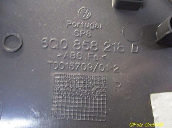 Verkleidung rechts Verkleidung Amaturenbrett VW POLO (9N_) 1.4 16V 55 KW 6Q0858218D Bild Verkleidung rechts Verkleidung Amaturenbrett VW POLO (9N_) 1.4 16V 55 KW 6Q0858218D