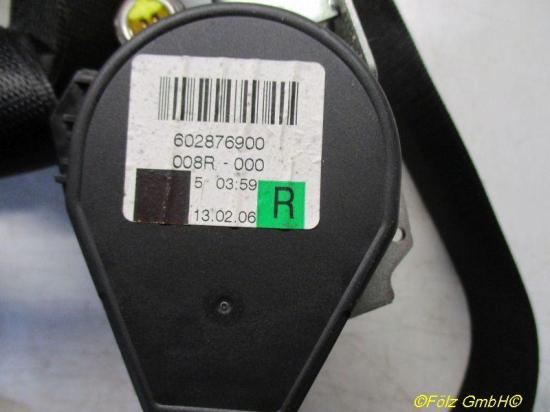 Sicherheitsgurt rechts vorn MERCEDES-BENZ A-KLASSE (W169) A 180 CDI 80 KW 602876900 Bild Sicherheitsgurt rechts vorn MERCEDES-BENZ A-KLASSE (W169) A 180 CDI 80 KW 602876900