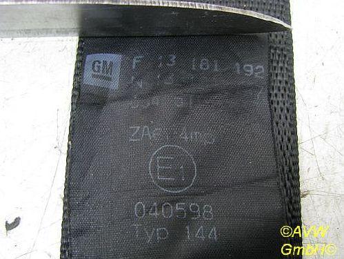 Sicherheitsgurt rechts vorn OPEL ASTRA H CARAVAN 1.7 CDTI 74 KW 13181192 Bild Sicherheitsgurt rechts vorn OPEL ASTRA H CARAVAN 1.7 CDTI 74 KW 13181192