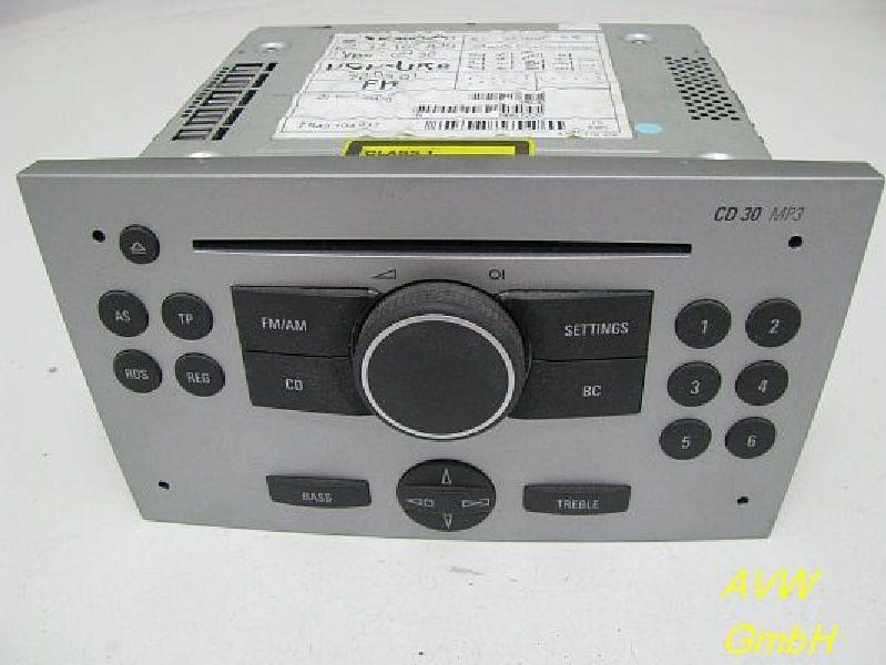CD-Radio CD 30 MP3 OPEL MERIVA 1.6 16V 74 KW Bild CD-Radio CD 30 MP3 OPEL MERIVA 1.6 16V 74 KW