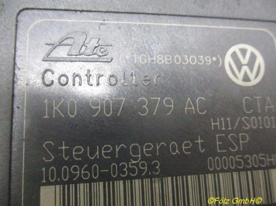 Bremsaggregat ABS Steuergerät ESP AUDI A3 SPORTBACK (8PA) 1.9 TDI 77 KW 1K0907379AC Bild Bremsaggregat ABS Steuergerät ESP AUDI A3 SPORTBACK (8PA) 1.9 TDI 77 KW 1K0907379AC