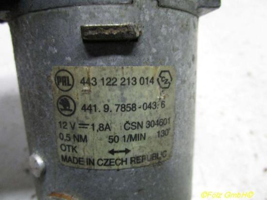 Wischermotor hinten SKODA FELICIA I (6U1) 1,3 50 KW 443122213014 44197858-043 Bild Wischermotor hinten SKODA FELICIA I (6U1) 1,3 50 KW 443122213014 44197858-043