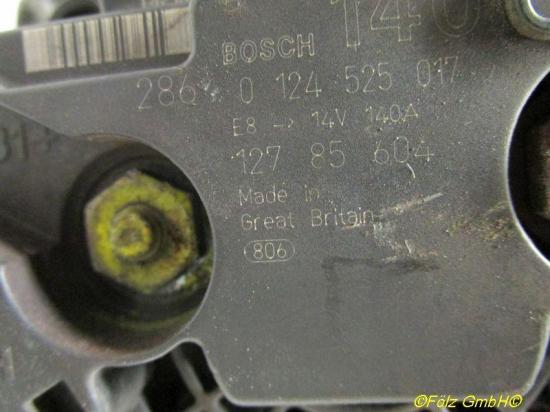Lichtmaschine Generator 140A SAAB 9-3 (YS3F) 2.0 T 154 KW 12785604 0124525017 Bild Lichtmaschine Generator 140A SAAB 9-3 (YS3F) 2.0 T 154 KW 12785604 0124525017