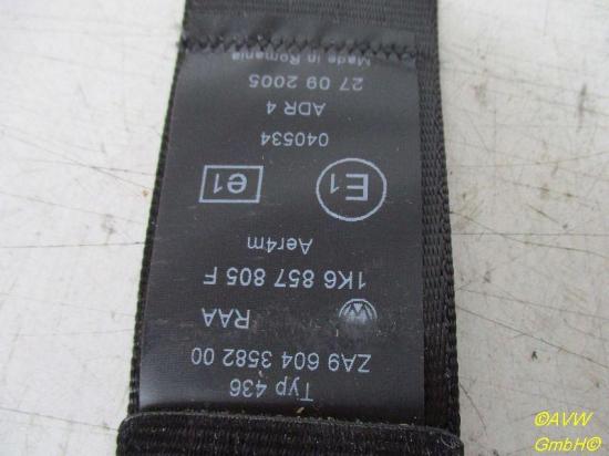 Sicherheitsgurt links hinten VW GOLF V (1K1) 1.4 16V 55 KW 1K6857805F Bild Sicherheitsgurt links hinten VW GOLF V (1K1) 1.4 16V 55 KW 1K6857805F
