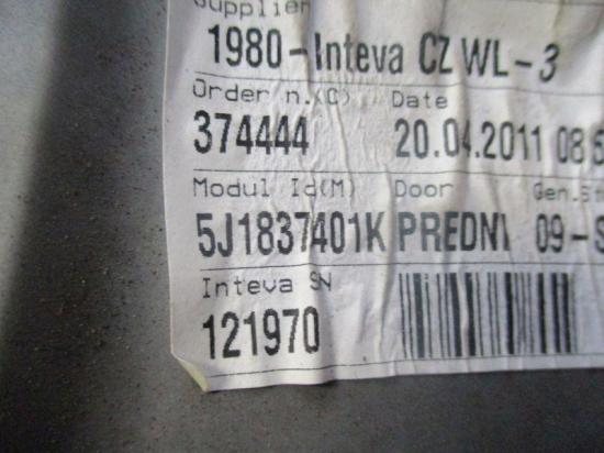 Fensterheber manuell links vorn EFH elektrisch SKODA FABIA COMBI (545) 1.2 TSI 63 KW 5J1837401K Bild Fensterheber manuell links vorn EFH elektrisch SKODA FABIA COMBI (545) 1.2 TSI 63 KW 5J1837401K