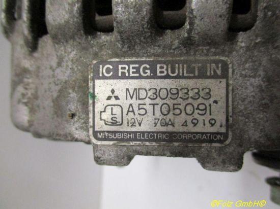 Lichtmaschine Generator 70A MITSUBISHI LANCER IV STUFENHECK (C6_A) 1.3 51 KW MD309333 A5T05091 Bild Lichtmaschine Generator 70A MITSUBISHI LANCER IV STUFENHECK (C6_A) 1.3 51 KW MD309333 A5T05091