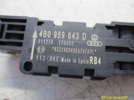 Aufprallsensor Crashsensor C Säule Links Rechts AUDI A3 (8P1) 2.0 TDI 103 KW 4B0959643D Bild Aufprallsensor Crashsensor C Säule Links Rechts AUDI A3 (8P1) 2.0 TDI 103 KW 4B0959643D