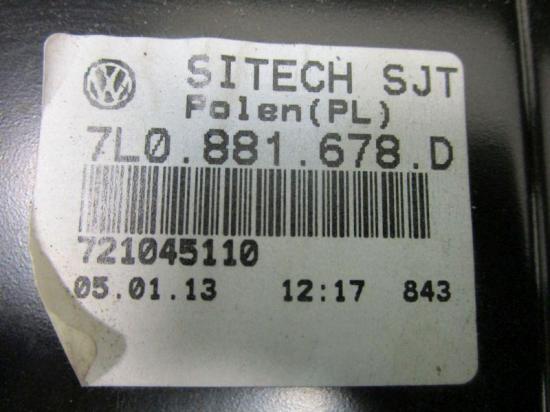 Sitz rechts vorn Sitzkonsole Konsole VW TOUAREG 7L 2.5 R5 02-06 128 KW 7L0881678 Bild Sitz rechts vorn Sitzkonsole Konsole VW TOUAREG 7L 2.5 R5 02-06 128 KW 7L0881678