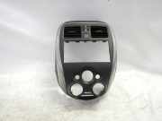Nissan Micra K13 Radio Blende 682603HNOA komplett mit Luftausströmer und Warnblinkschalter , Blende Klimabedienteil , Verkleidung Armaturenbrett , Radioblende , Rahmen 