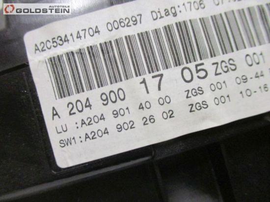 Tachometer Kombiinstrument MERCEDES-BENZ C-KLASSE T-MODEL (S204) C 250 CDI 150 KW A2049001705 Bild Tachometer Kombiinstrument MERCEDES-BENZ C-KLASSE T-MODEL (S204) C 250 CDI 150 KW A2049001705