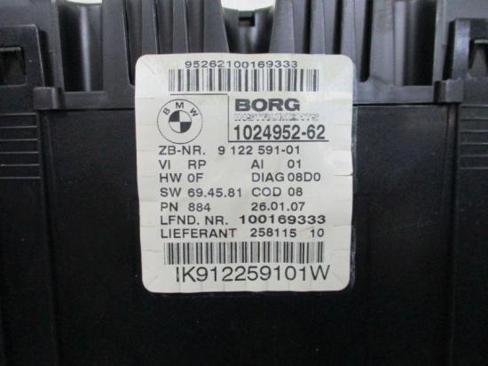 Tachometer Kombiinstrument BMW 1 (E87) 118D 90 KW 9122591 Bild Tachometer Kombiinstrument BMW 1 (E87) 118D 90 KW 9122591