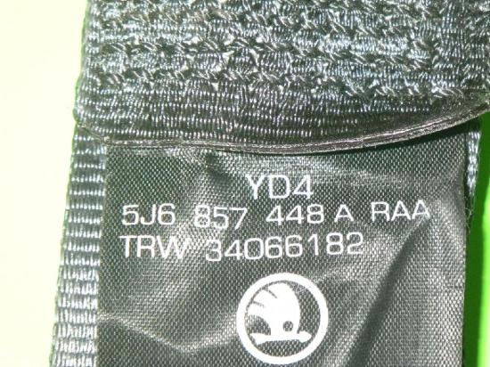Sicherheitsgurt hinten rechts SKODA FABIA II (542) 1.6 TDI 5J6857448A Bild Sicherheitsgurt hinten rechts SKODA FABIA II (542) 1.6 TDI 5J6857448A