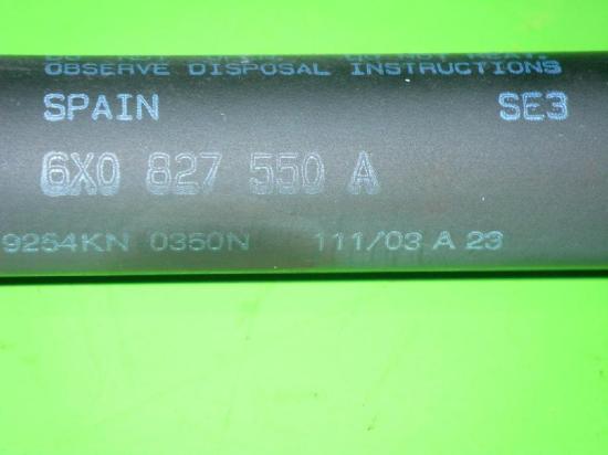 Gasdruckfeder Dämpfer hinten links SEAT AROSA (6H) 1.0 6X0827550A Bild Gasdruckfeder Dämpfer hinten links SEAT AROSA (6H) 1.0 6X0827550A