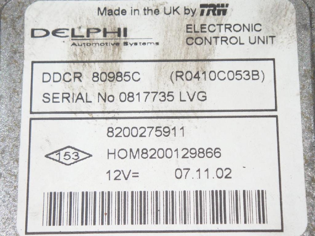 Motorsteuerger?t NISSAN (DATSUN) ALMERA II Hatchback (N16) 1.5 dCi 8200275911 Bild Motorsteuerger?t NISSAN (DATSUN) ALMERA II Hatchback (N16) 1.5 dCi 8200275911