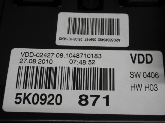 Kombiinstrumente Tacho VW GOLF VI (5K1) 1.4 TSI 5K0920871 Bild Kombiinstrumente Tacho VW GOLF VI (5K1) 1.4 TSI 5K0920871