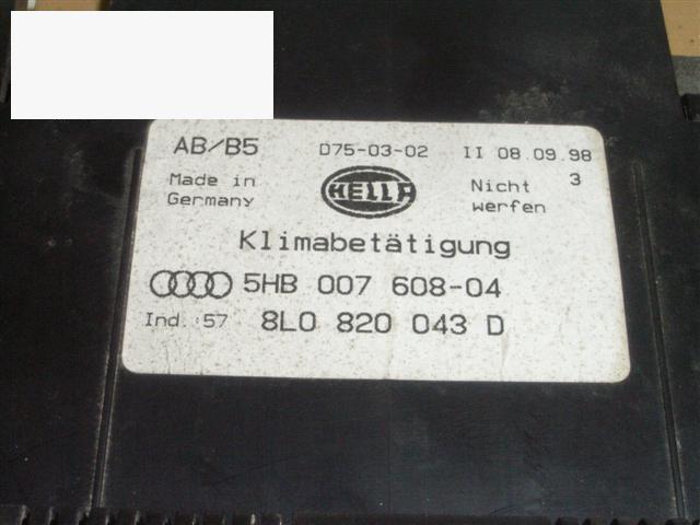 Regulierelement Klima AUDI (NSU) A3 (8L1) 1.8 T 8L0820043D Bild Regulierelement Klima AUDI (NSU) A3 (8L1) 1.8 T 8L0820043D