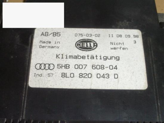 Regulierelement Klima AUDI (NSU) A3 (8L1) 1.8 T 8L0820043D Bild Regulierelement Klima AUDI (NSU) A3 (8L1) 1.8 T 8L0820043D