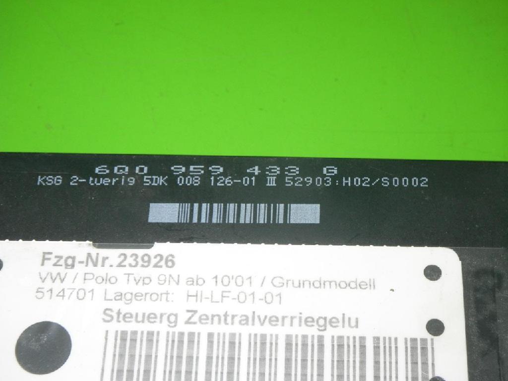 Steuergerät Zentralverriegelung VW POLO (9N_) 1.9 SDI 6Q0959433G Bild Steuergerät Zentralverriegelung VW POLO (9N_) 1.9 SDI 6Q0959433G