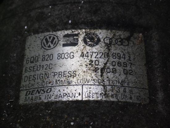 Klimakompressor SEAT IBIZA III (6L1) 1.2 6Q0820803G Bild Klimakompressor SEAT IBIZA III (6L1) 1.2 6Q0820803G