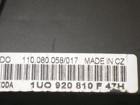 Kombiinstrumente Tacho SKODA OCTAVIA I Combi (1U5) 1.9 TDI 1U0920810F Bild Kombiinstrumente Tacho SKODA OCTAVIA I Combi (1U5) 1.9 TDI 1U0920810F
