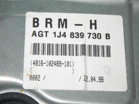 Fensterheber Tür hinten rechts VW GOLF IV (1J1) 1.4 16V 1J4839730B Bild Fensterheber Tür hinten rechts VW GOLF IV (1J1) 1.4 16V 1J4839730B