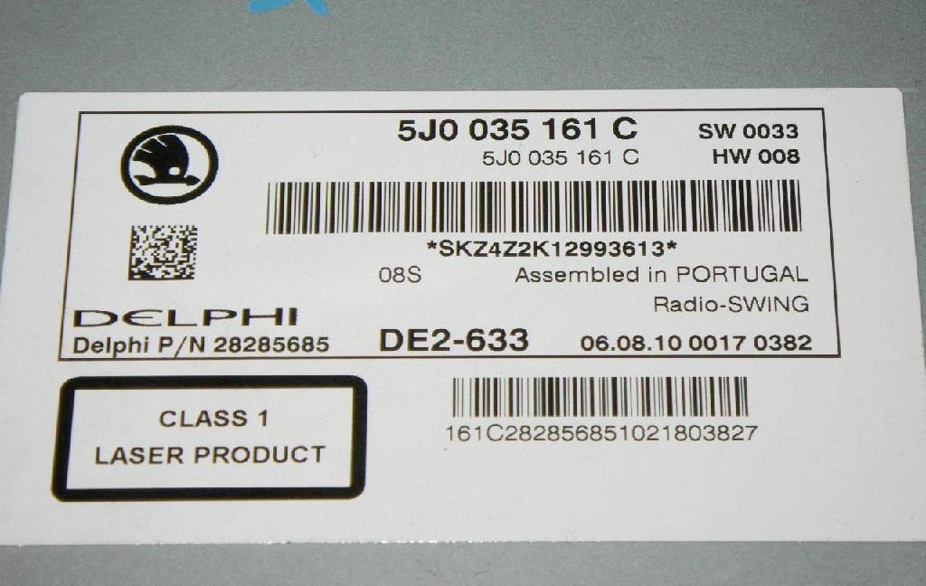 CD-Radio SKODA FABIA II (542) 1.6 TDI 5J0035161C Bild CD-Radio SKODA FABIA II (542) 1.6 TDI 5J0035161C