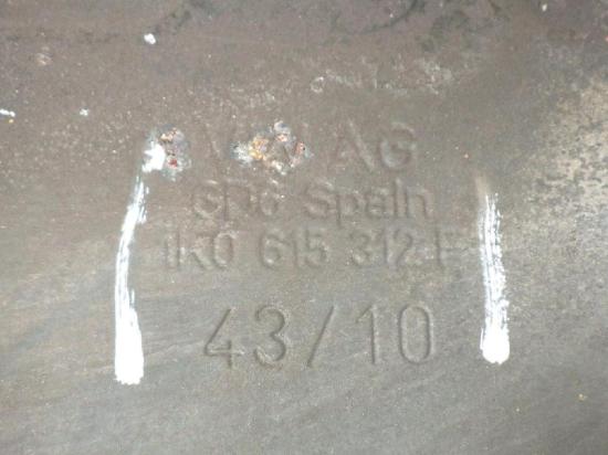 Ankerblech Spritzblech vorne rechts VW PASSAT Variant (365) 2.0 TDI 1K0615312 Bild Ankerblech Spritzblech vorne rechts VW PASSAT Variant (365) 2.0 TDI 1K0615312