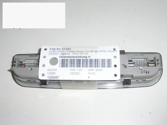 Innenbeleuchtung hinten AUDI (NSU) A3 Sportback (8PA) 2.0 TDI quattro 8P0947111A Bild Innenbeleuchtung hinten AUDI (NSU) A3 Sportback (8PA) 2.0 TDI quattro 8P0947111A