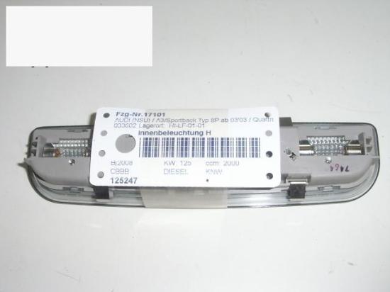 Innenbeleuchtung hinten AUDI (NSU) A3 Sportback (8PA) 2.0 TDI quattro 8P0947111A Bild Innenbeleuchtung hinten AUDI (NSU) A3 Sportback (8PA) 2.0 TDI quattro 8P0947111A