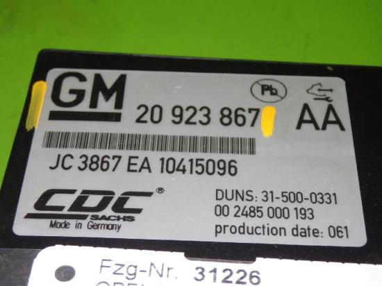 Steuerger?t OPEL INSIGNIA Caravan 2.0 Turbo 4x4 20923867AA Bild Steuerger?t OPEL INSIGNIA Caravan 2.0 Turbo 4x4 20923867AA