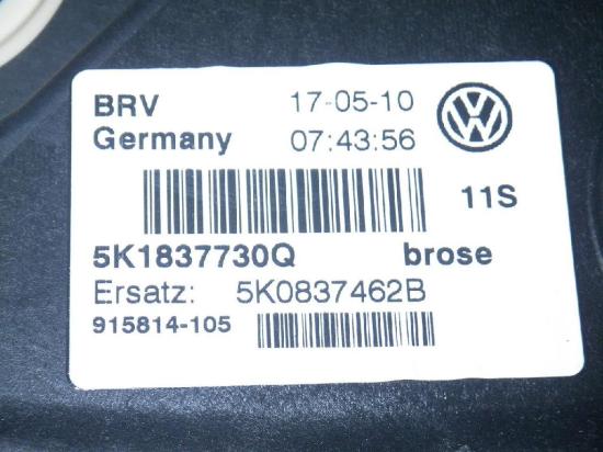 Fensterheber T?r rechts VW GOLF VI (5K1) 1.4 TSI 5K1837730Q Bild Fensterheber T?r rechts VW GOLF VI (5K1) 1.4 TSI 5K1837730Q