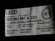 Seitenwand links AUDI (NSU) A4 (8E2, B6) 2.5 TDI quattro 8E5863887A