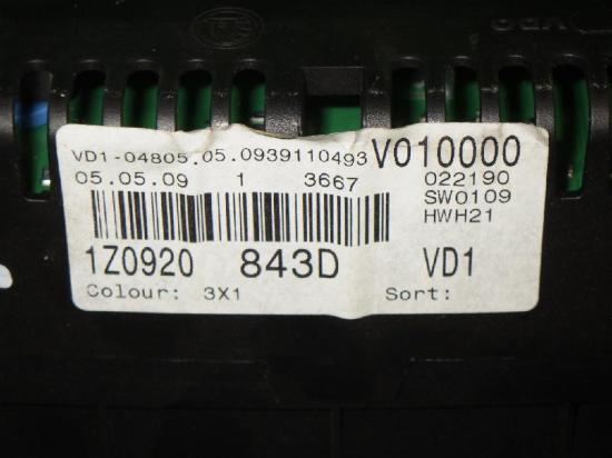 Kombiinstrumente Tacho SKODA OCTAVIA II Combi (1Z5) 2.0 TDI 1Z0920843D Bild Kombiinstrumente Tacho SKODA OCTAVIA II Combi (1Z5) 2.0 TDI 1Z0920843D