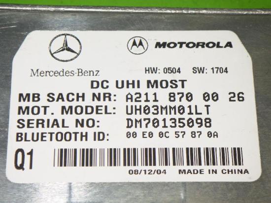 Steuergerät Bluetooth MERCEDES-BENZ C-KLASSE (W203) C 220 CDI (203.008) A2118700026 Bild Steuergerät Bluetooth MERCEDES-BENZ C-KLASSE (W203) C 220 CDI (203.008) A2118700026