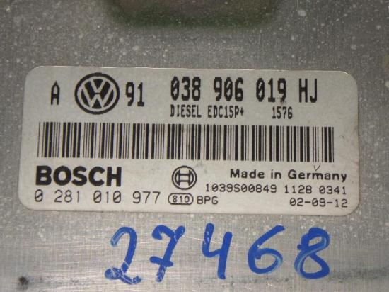 Motorsteuerger?t VW BORA Kombi (1J6) 1.9 TDI 0281010977 Bild Motorsteuerger?t VW BORA Kombi (1J6) 1.9 TDI 0281010977