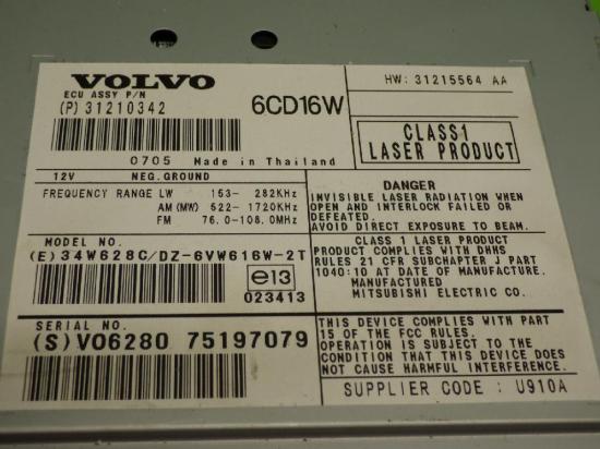 CD-Radio VOLVO C30 D5 31210342 Bild CD-Radio VOLVO C30 D5 31210342