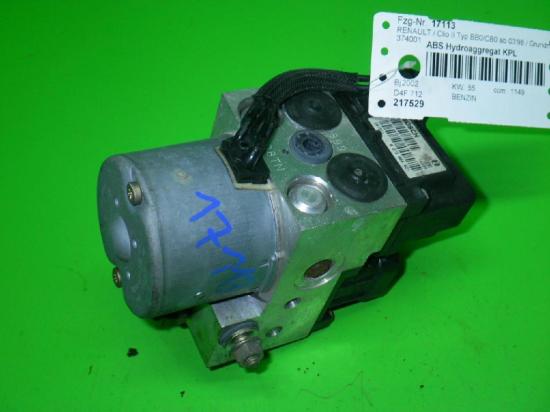 ABS Hydroaggregat RENAULT CLIO II (BB0/1/2_, CB0/1/2_) 1.2 16V (BB05, BB0W, BB11, BB27 0273004621 Bild ABS Hydroaggregat RENAULT CLIO II (BB0/1/2_, CB0/1/2_) 1.2 16V (BB05, BB0W, BB11, BB27 0273004621