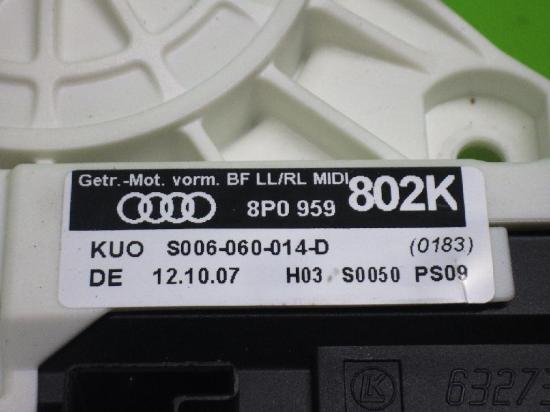 Fensterhebermotor Tür vorne rechts AUDI (NSU) A3 Sportback (8PA) 2.0 TDI 8P0959802K Bild Fensterhebermotor Tür vorne rechts AUDI (NSU) A3 Sportback (8PA) 2.0 TDI 8P0959802K