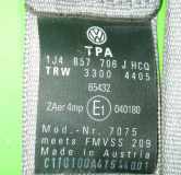 Sicherheitsgurt vorne rechts VW GOLF IV (1J1) 1.4 16V 1J4857706J
