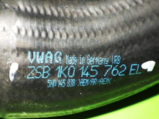 Schlauch Ladeluftkühler VW GOLF VI (5K1) 2.0 TDI 1K0145762EL Bild Schlauch Ladeluftkühler VW GOLF VI (5K1) 2.0 TDI 1K0145762EL