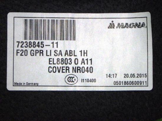 Verkleidung Laderaum hinten links BMW 1 (F20) 116 i 7238845 Bild Verkleidung Laderaum hinten links BMW 1 (F20) 116 i 7238845