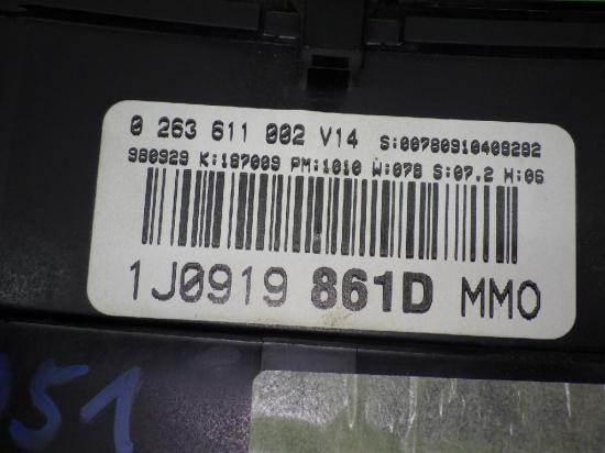 Kombiinstrumente Tacho VW GOLF IV (1J1) 1.6 1J0919861D Bild Kombiinstrumente Tacho VW GOLF IV (1J1) 1.6 1J0919861D